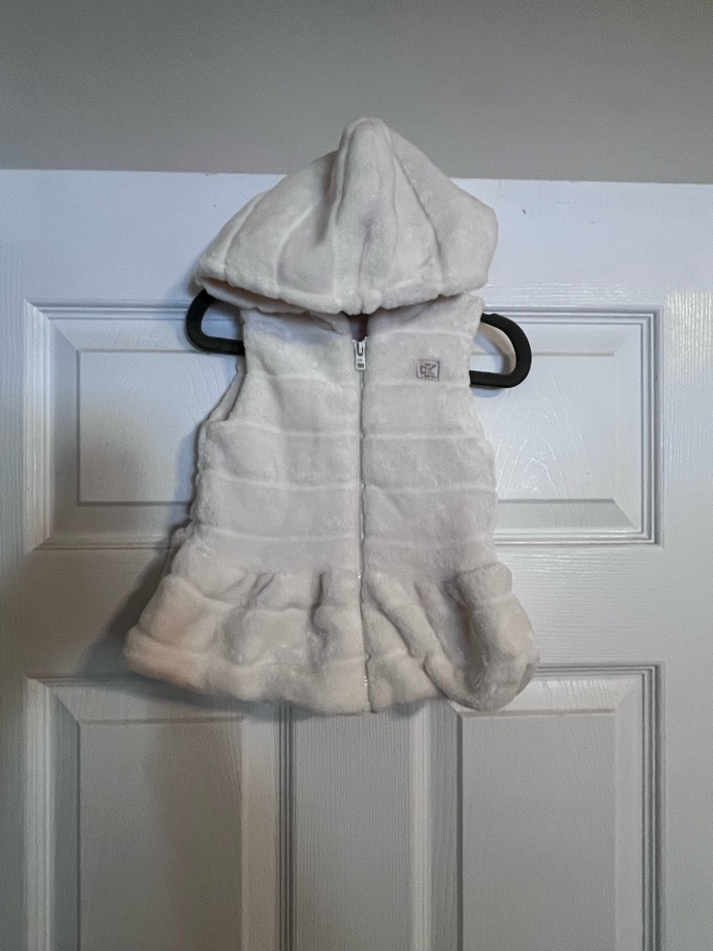 Calvin Klein Cream Hooded Faux-Fur Vest for Kids